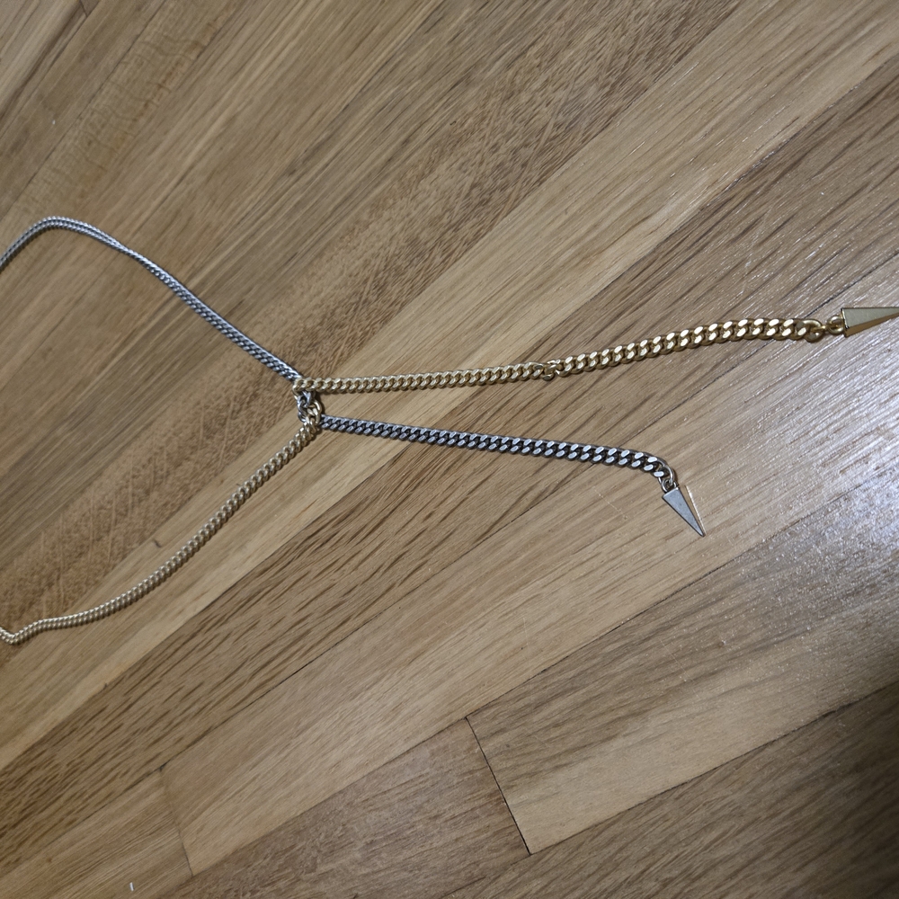 Silver and Gold Chain Adjustable Length Necklace